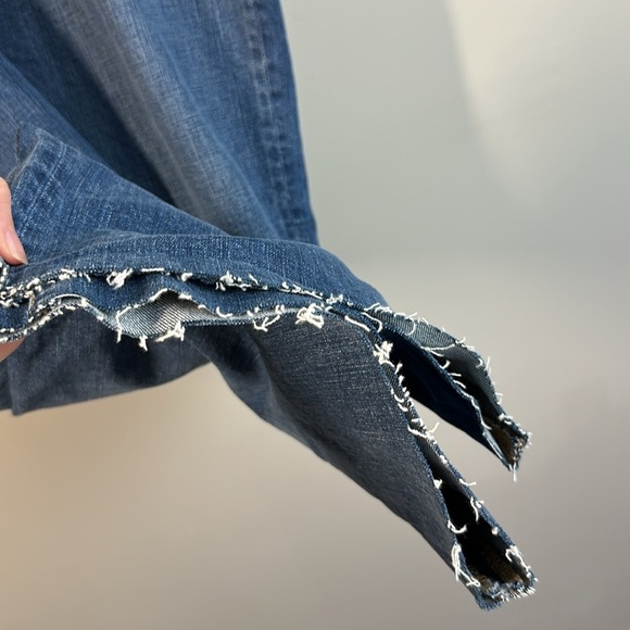 NWT Madewell Slim Wide Leg Crop Raw Hem High Rise Jeans Size 35 - Picture 7 of 15